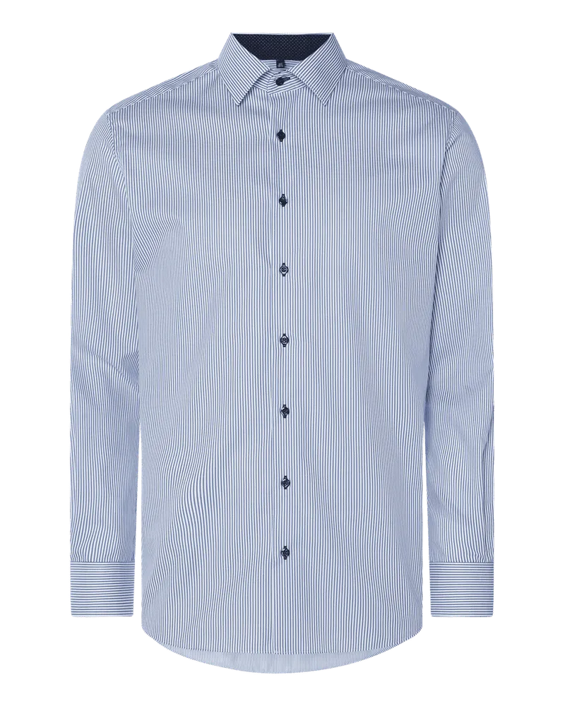 Eterna Regular Fit Businesshemd mit Streifenmuster Royal