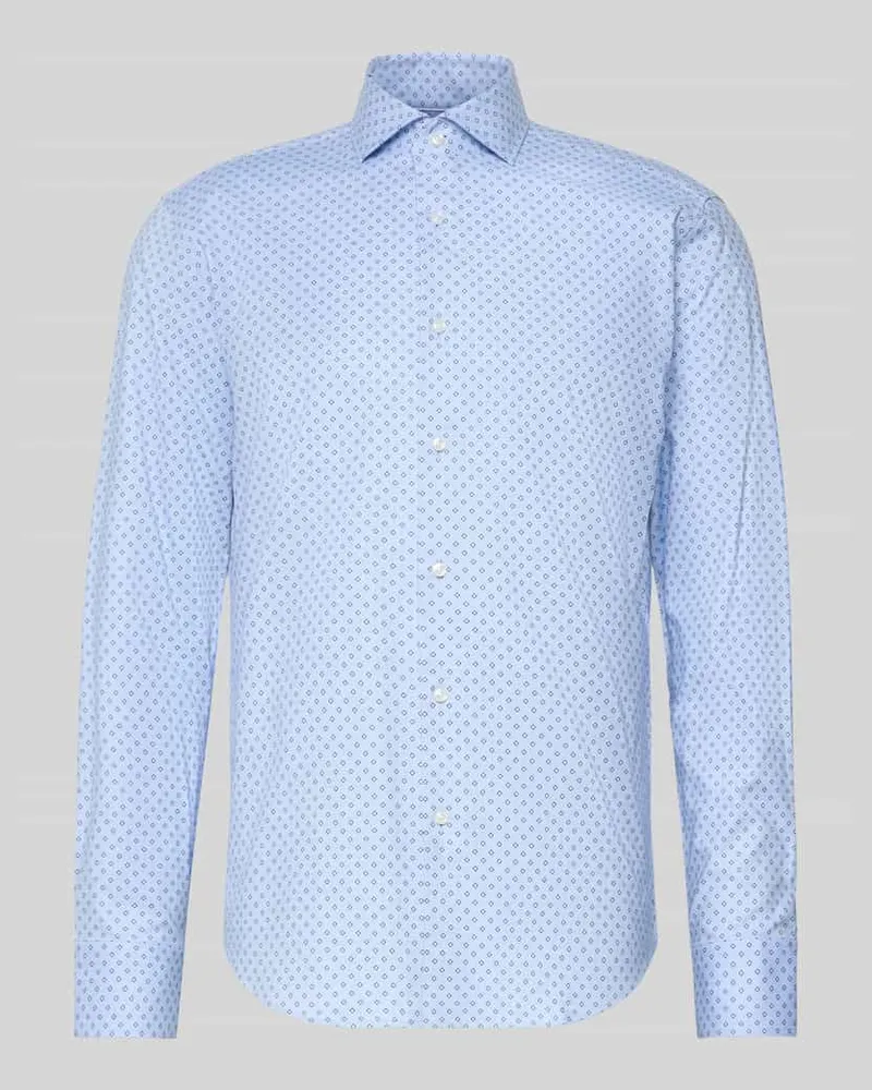 HUGO BOSS Regular Fit Businesshemd aus Baumwolle mit Kentkragen Modell 'JOE Bleu