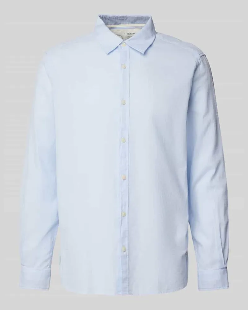 S.Oliver Regular Fit Freizeithemd aus reiner Baumwolle Blau