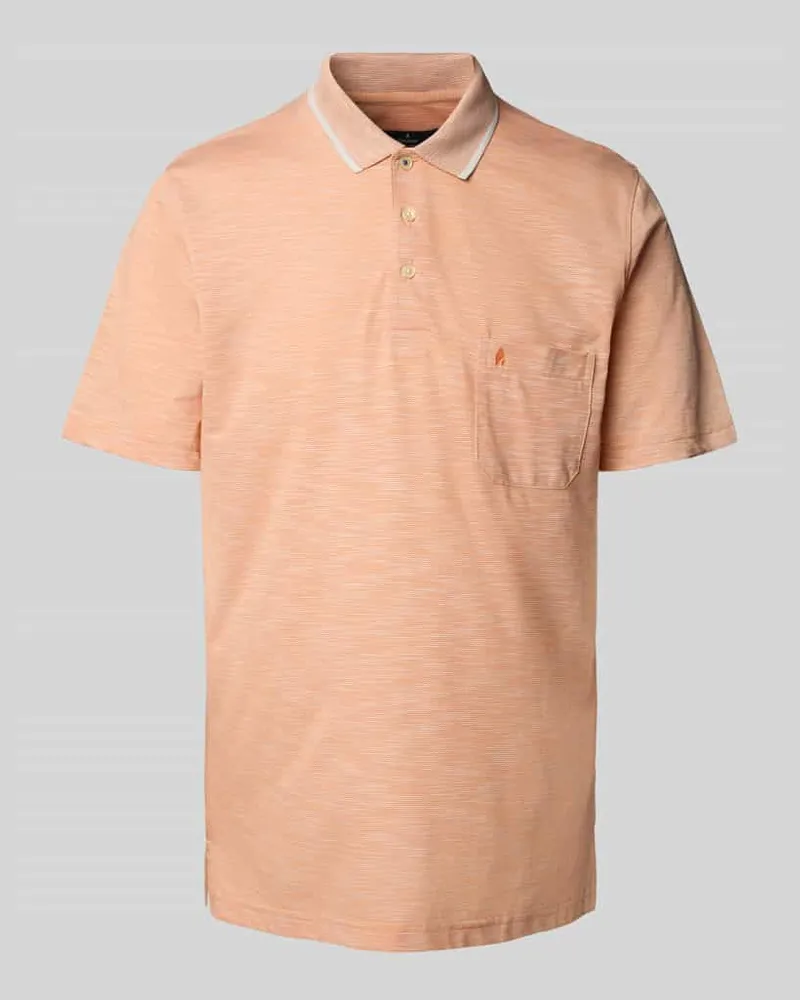 Ragman Regular Fit Poloshirt mit Brusttasche Orange
