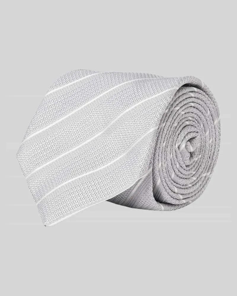 Gierre Milano Seidenkrawatte mit feinem Strukturmuster Silber