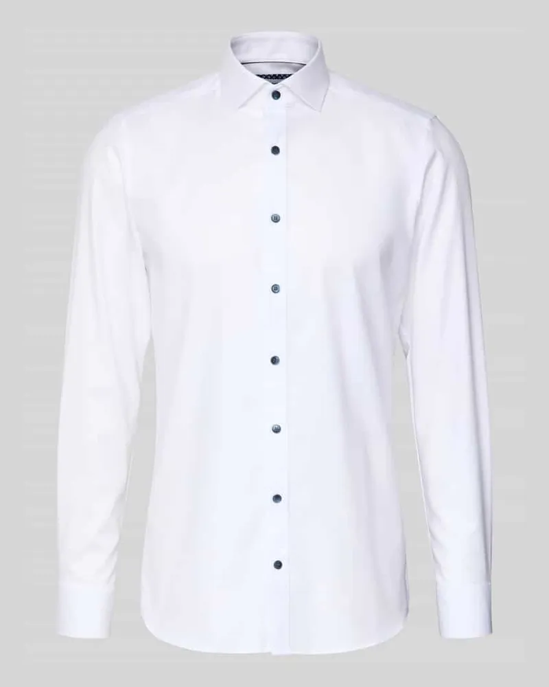 Olymp Slim Fit Businesshemd aus Baumwoll-Mix Weiss