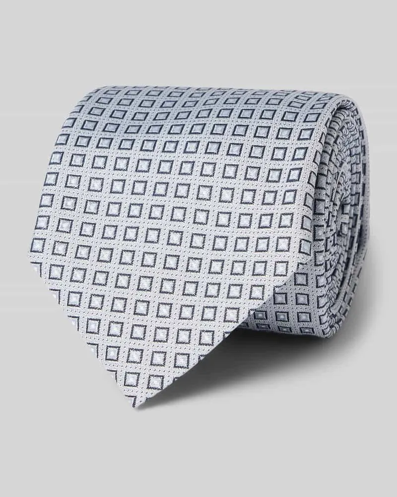 HUGO BOSS Krawatte aus Seide-Mix mit Allover-Muster Blau