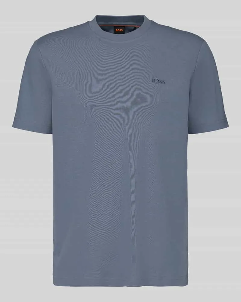 HUGO BOSS T-Shirt mit dezentem Logo-Schriftzug Blau
