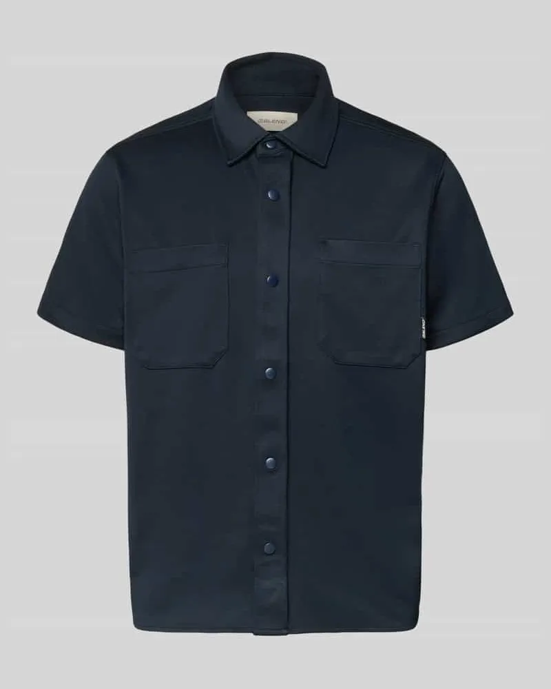 Blend Regular Fit Freizeithemd mit Brusttasche Modell 'ADRIAN Marine