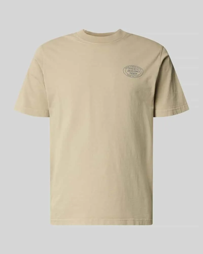 Jack & Jones T-Shirt mit Label-Print Modell 'FELIX Beige