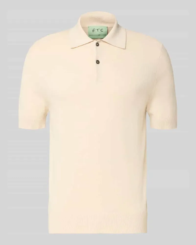 FTC Cashmere Slim Fit Poloshirt mit Kaschmir-Anteil Beige