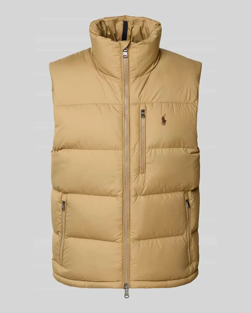 Ralph Lauren Steppweste mit Reißverschluss Khaki