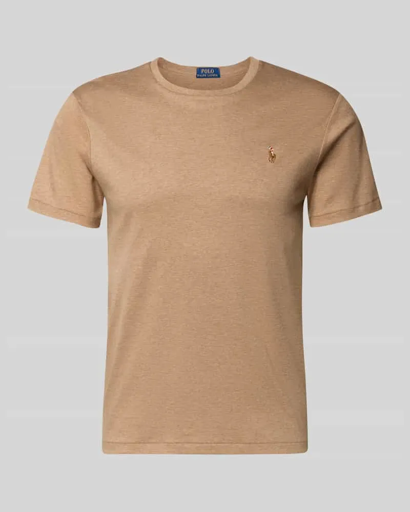 Ralph Lauren Regular Fit T-Shirt aus reiner Baumwolle Hellbraun