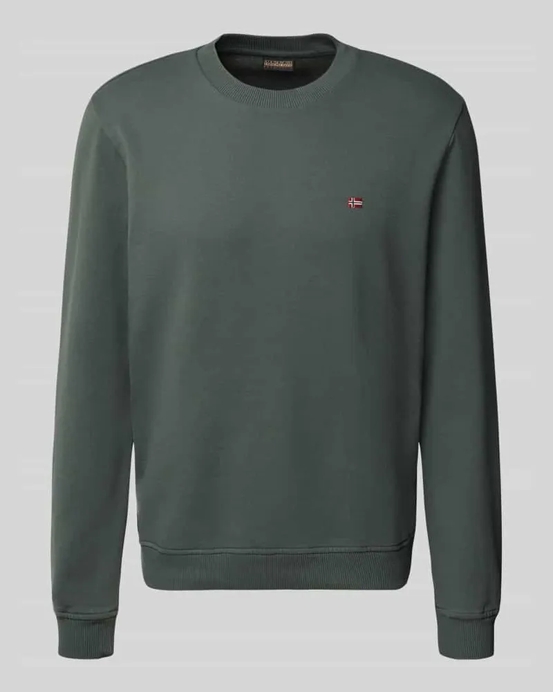 Napapijri Sweatshirt mit Rundhalsausschnitt und Label-Stitching 