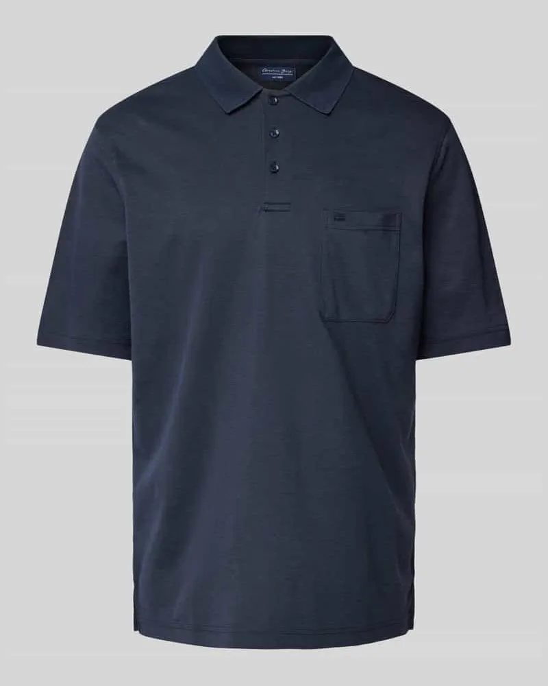 Christian Berg Regular Fit Poloshirt mit Brusttasche Marine