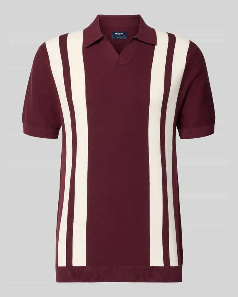 McNeal Regular Fit Poloshirt in Strick-Optik Dunkelrot
