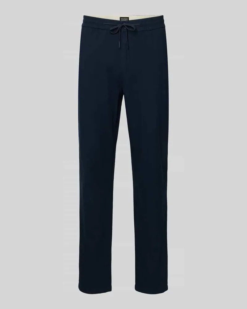Scotch&Soda Jogpants aus Baumwoll-Leinen-Mix mit elastischem Bund Marine