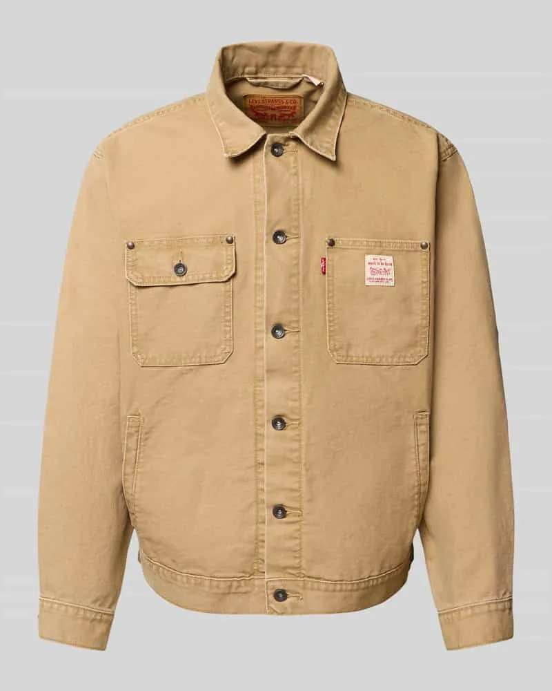 Levi's Relaxed Fit Hemdjacke mit Brusttaschen Beige