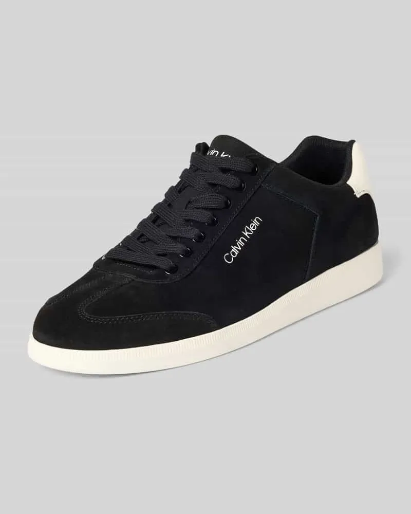 Calvin Klein Ledersneaker mit Label-Schriftzug 