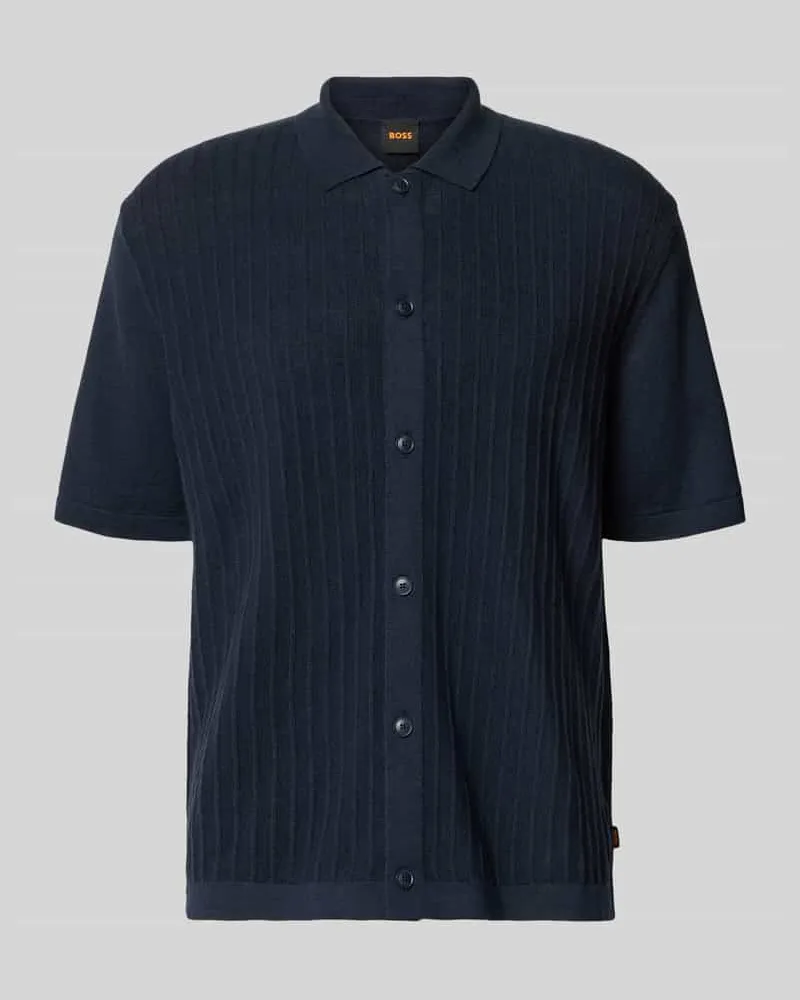 HUGO BOSS Poloshirt aus Leinen-Baumwoll-Mix Modell 'AMICINO Marine
