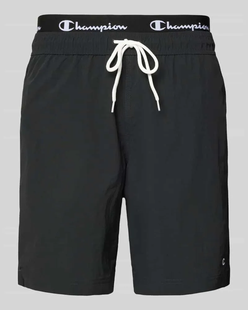 Champion Badehose mit Label-Details und Gesäßtasche Black