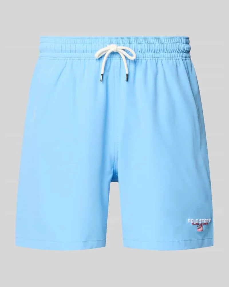 Ralph Lauren Badeshorts mit Label Stitching Hellblau