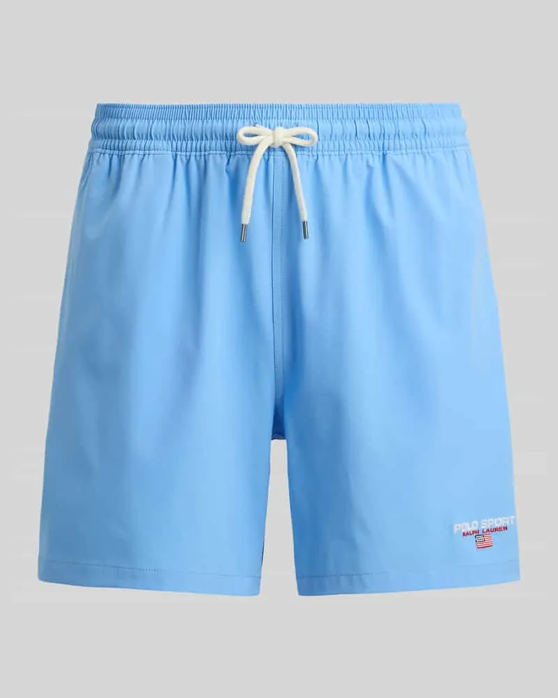 Ralph Lauren Badeshorts mit Label Stitching Hellblau