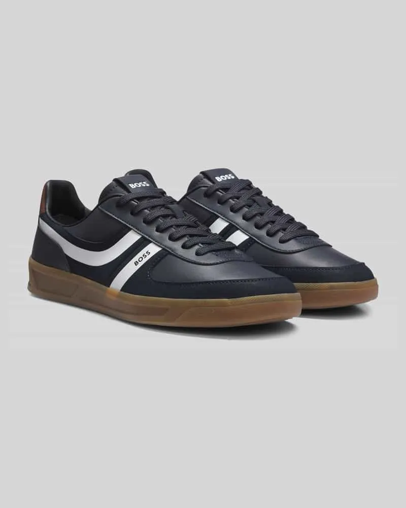 HUGO BOSS Sneaker Low mit kontrastierenden Streifen Dunkelblau