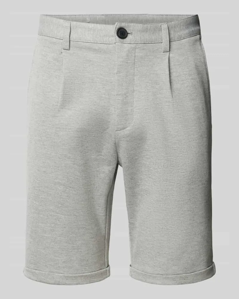 Lindbergh Bermudas mit Bundfalten Hellgrau
