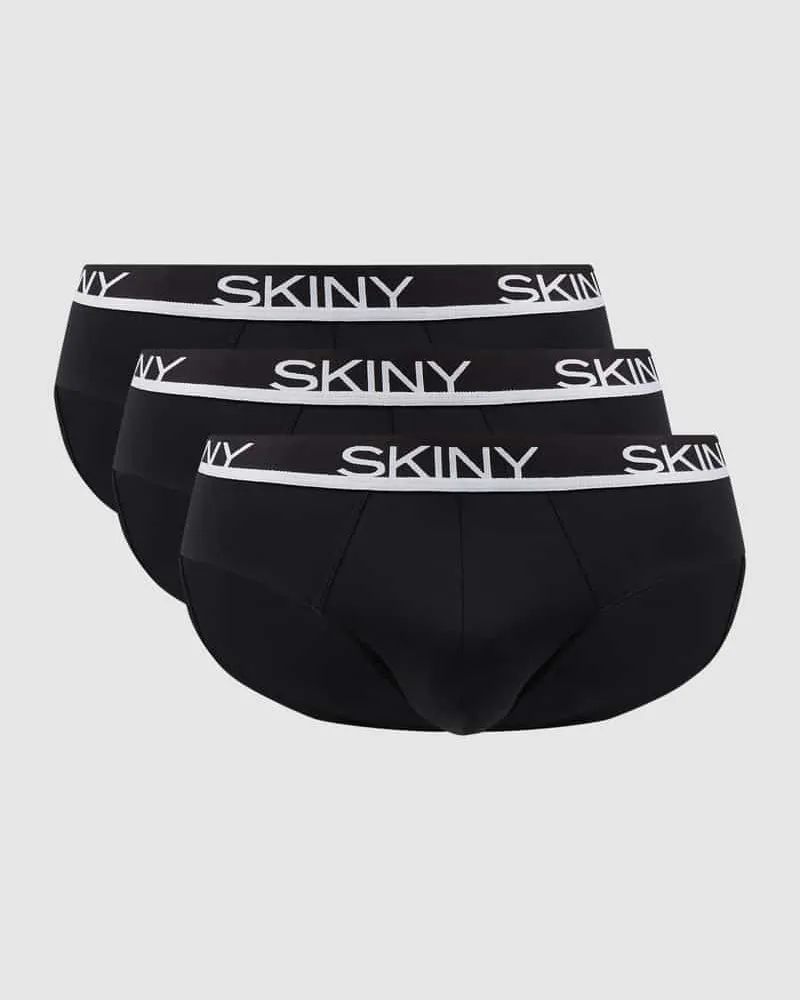 Skiny Slip mit Stretch-Anteil im 3er-Pack Black