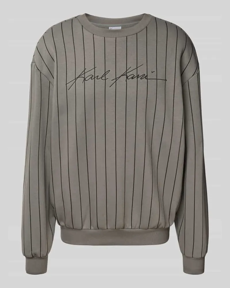 Karl Kani Sweatshirt mit Label-Stitching Hellgrau