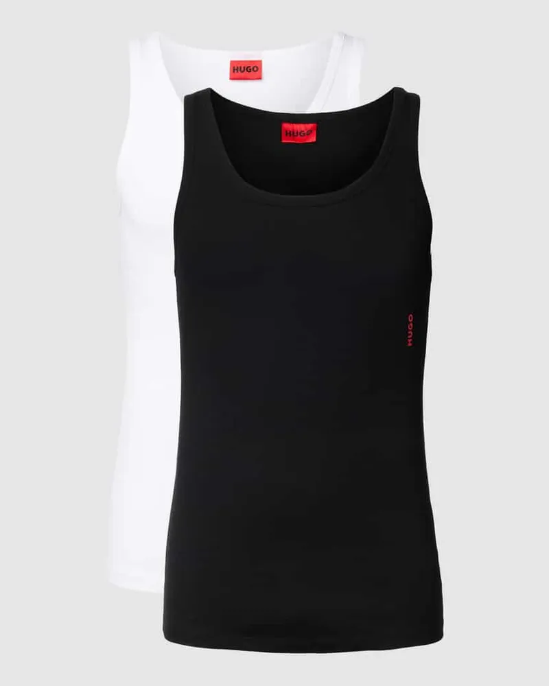 HUGO BOSS Tanktop mit Label-Print im 2er-Pack 