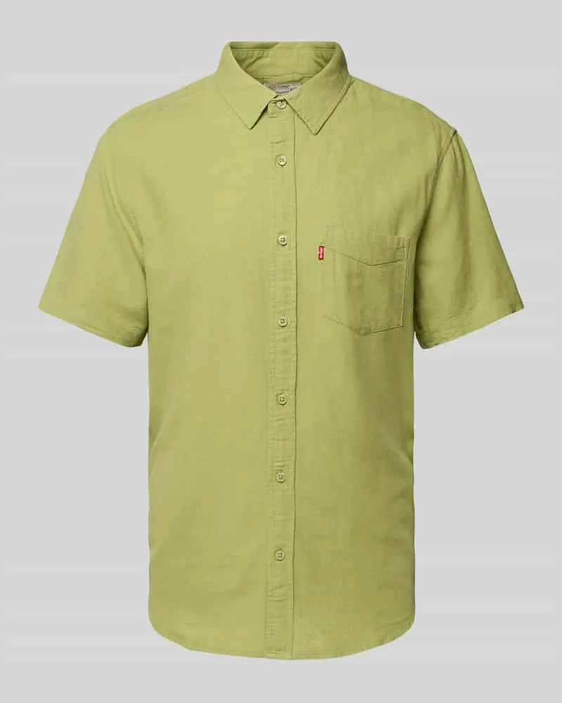 Levi's Freizeithemd aus Leinen-Viskose-Mix mit Baumwoll-Anteil Gruen