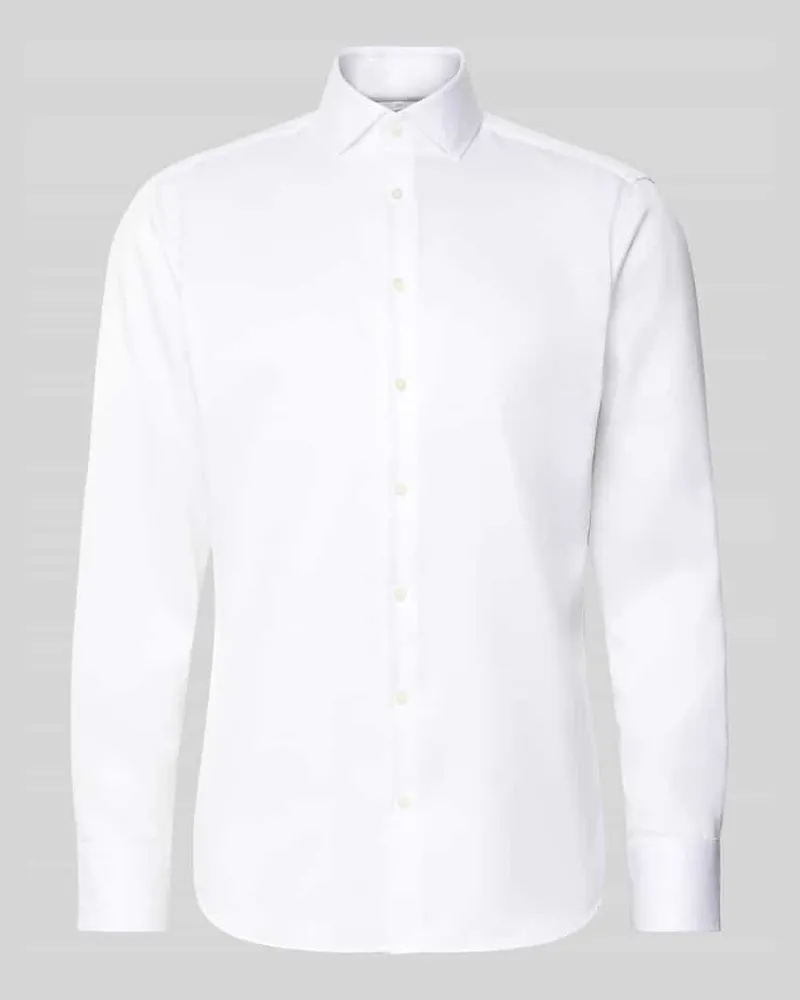 Christian Berg Regular Fit Business Hemd aus Baumwolle mit Haikragen Weiss