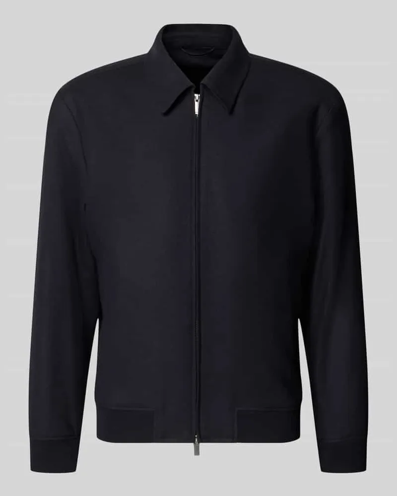 HUGO BOSS Slim Fit Bomberjacke mit Schurwoll-Anteil Modell 'P-Hanry-BMB-WG-264 Marine