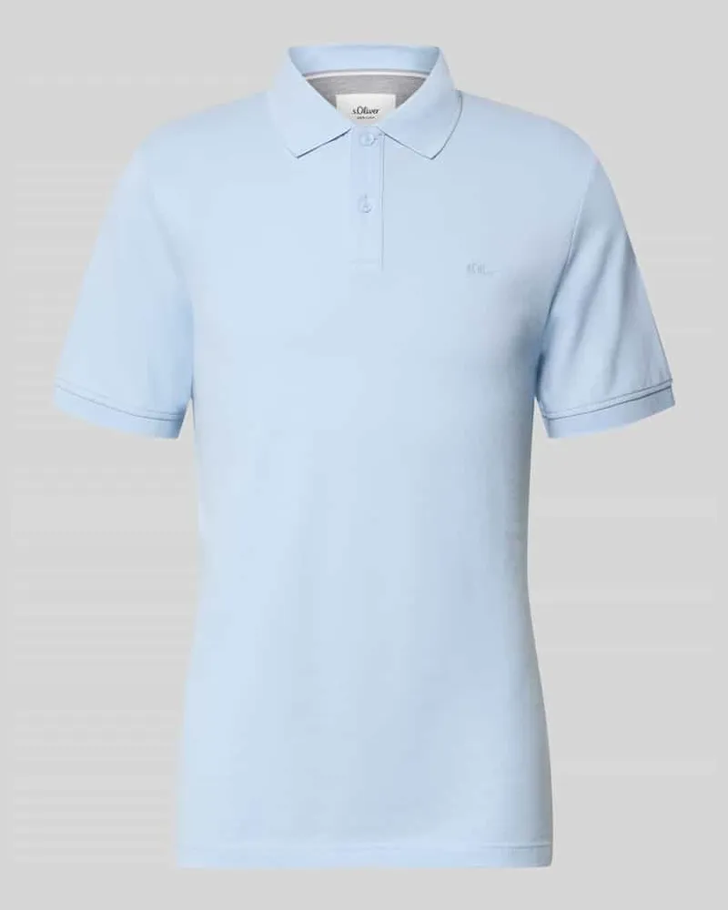 S.Oliver Regular Fit Poloshirt aus reiner Baumwolle Hellblau