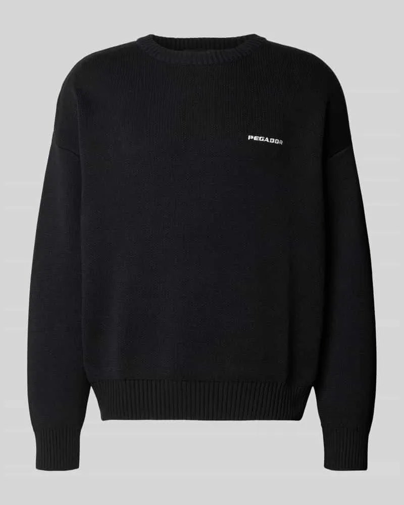 PEGADOR Oversized Strickpullover mit Label-Stitching 