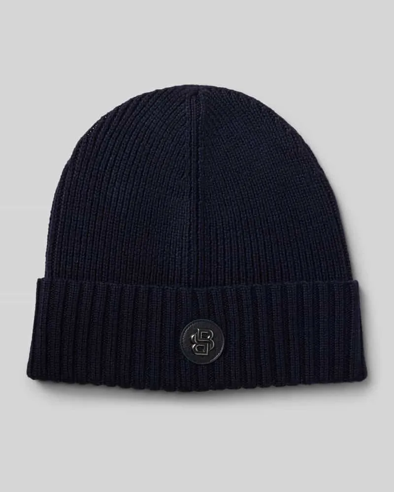 HUGO BOSS Beanie aus reiner Schurwolle Modell 'FATI Marine