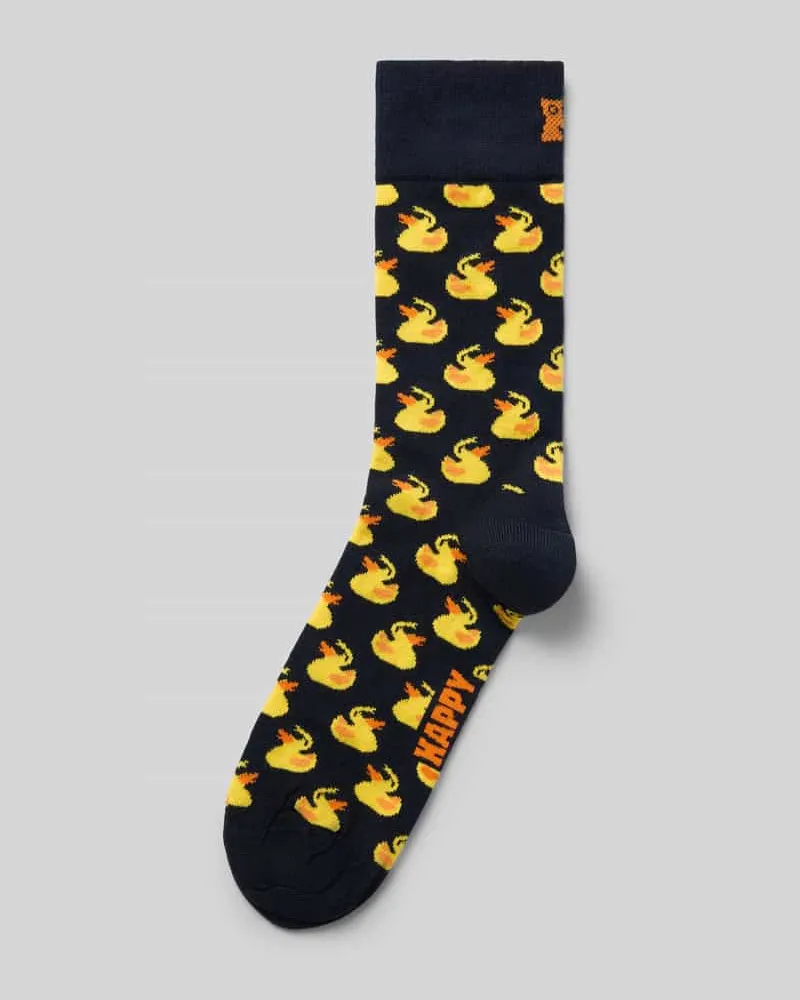 Happy Socks Socken mit Label-Print Modell 'Rubber Duck Marine
