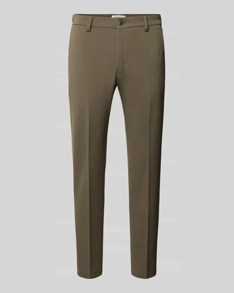 Drykorn Slim Fit Hose mit Bügelfalten Modell 'AJEND SMU Khaki