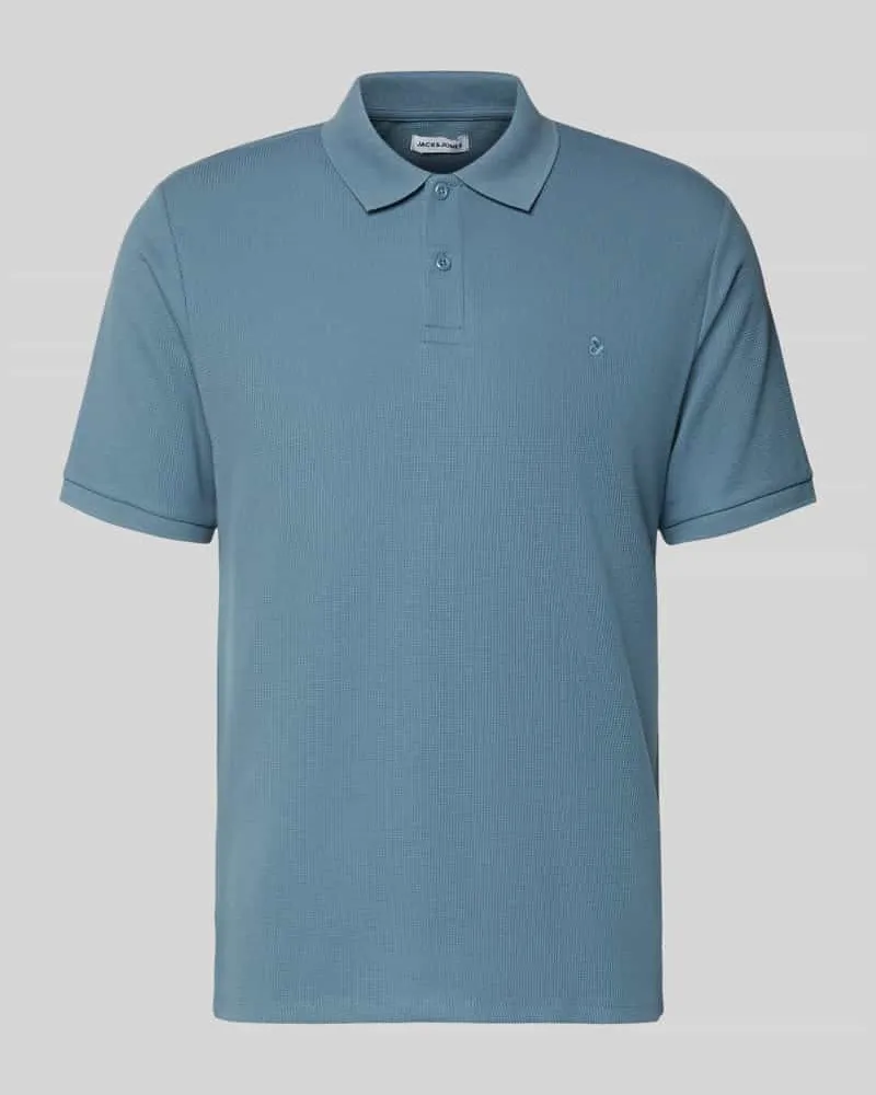 Jack & Jones Regular Fit Poloshirt mit Strukturmuster Modell 'AUSTIN Jeansblau