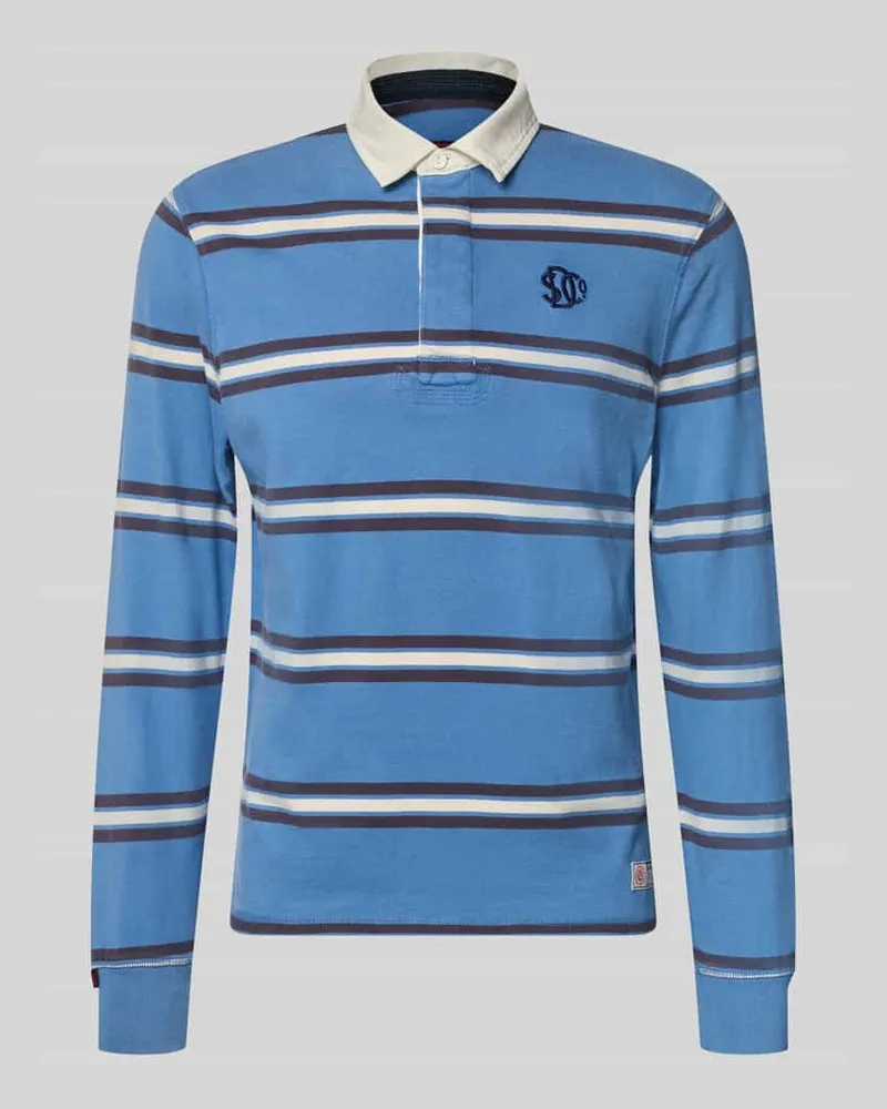 Superdry. Poloshirt aus reiner Baumwolle Bleu