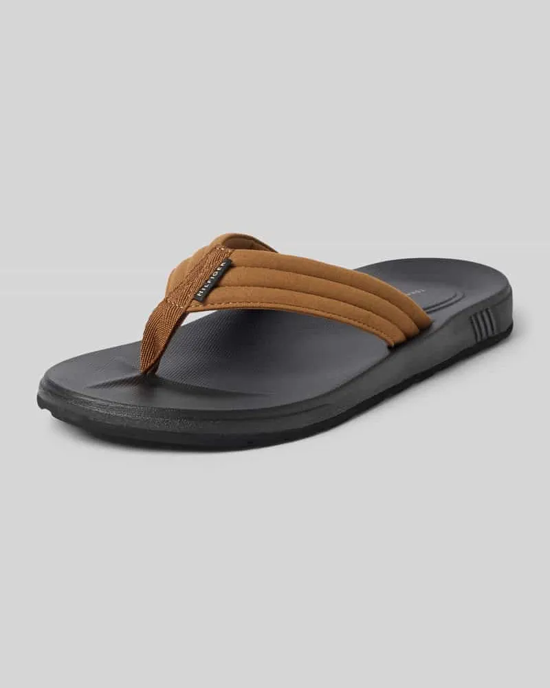 Tommy Hilfiger Flip Flops mit Label-Applikation Oliv