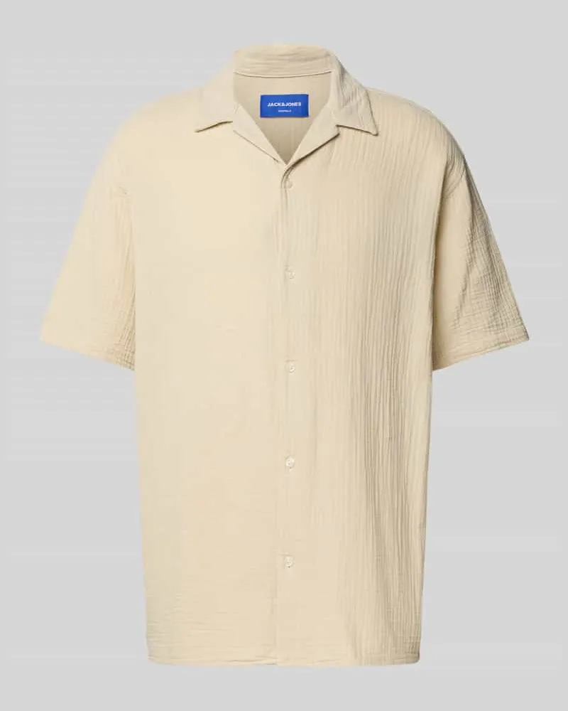 Jack & Jones Relaxed Fit Freizeithemd mit Umlegekragen Sand