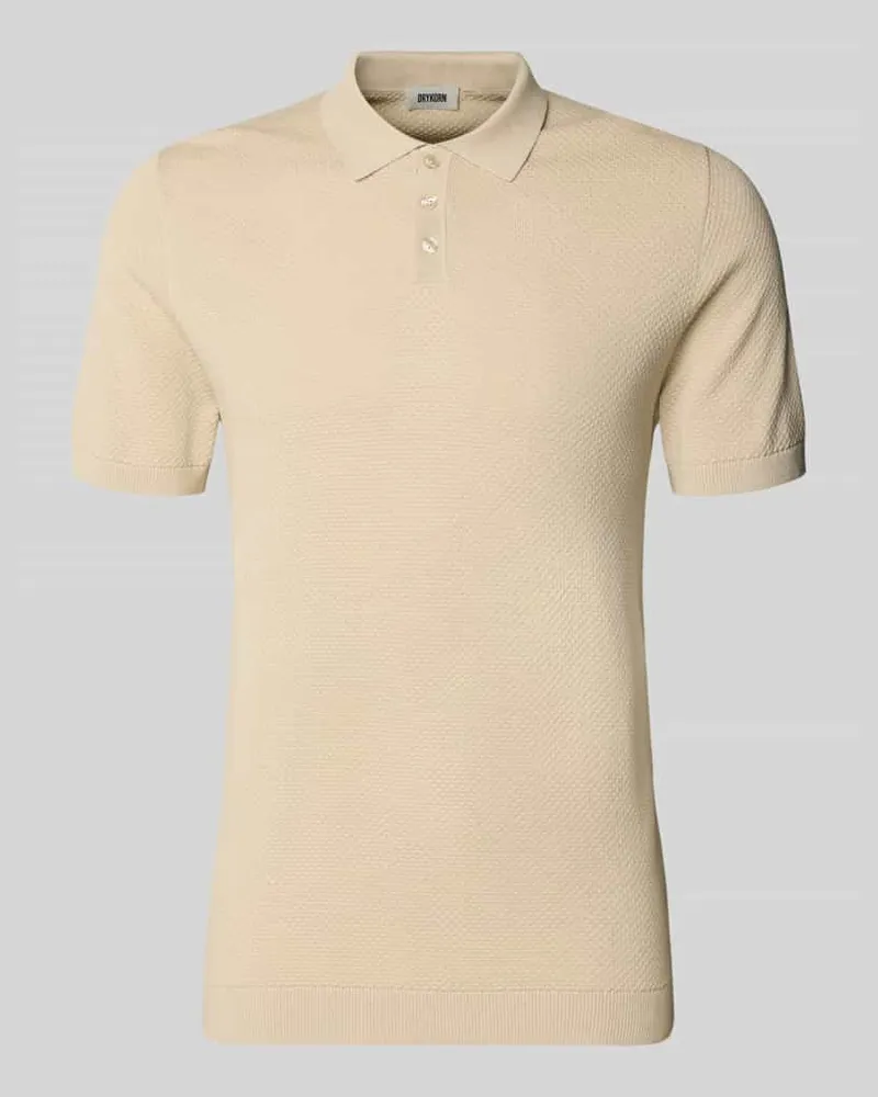 Drykorn Slim Fit Poloshirt mit Strukturmuster Modell 'TRITON Beige