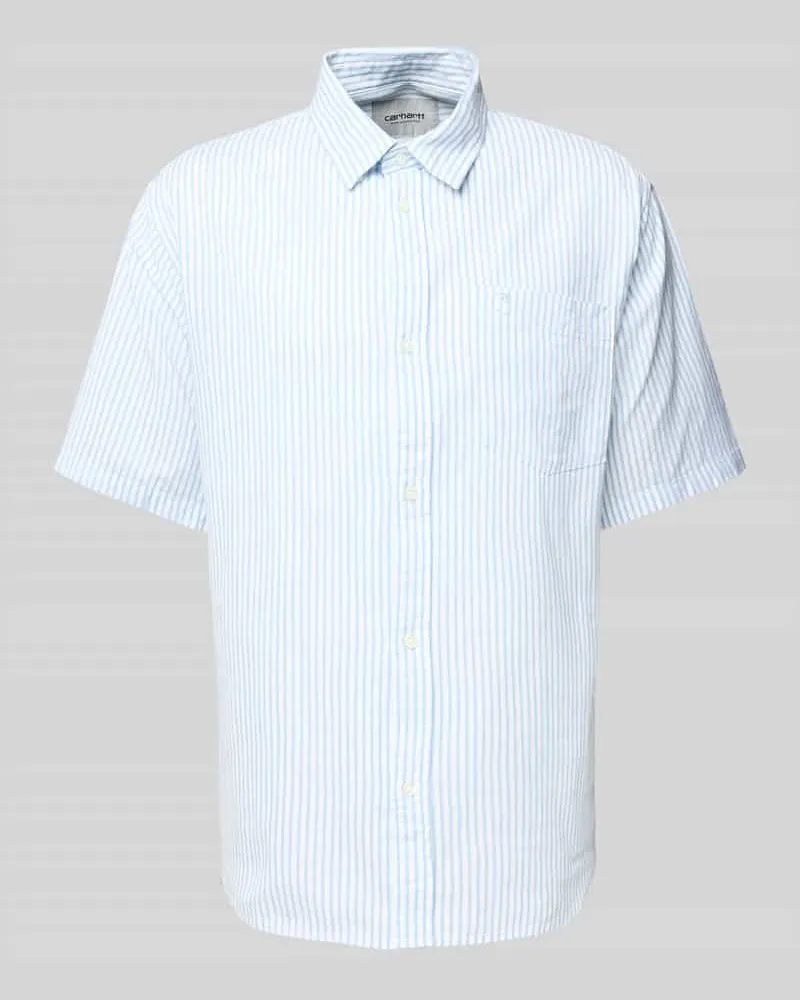 Carhartt WIP Freizeithemd mit Knopfleiste Modell 'PHELPS Hellblau