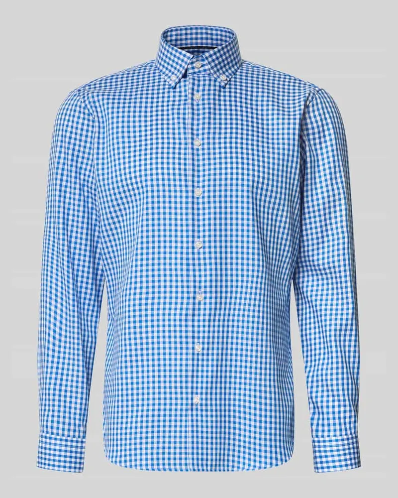 Christian Berg Regular Fit Business-Hemd mit Button-Down-Kragen Royal