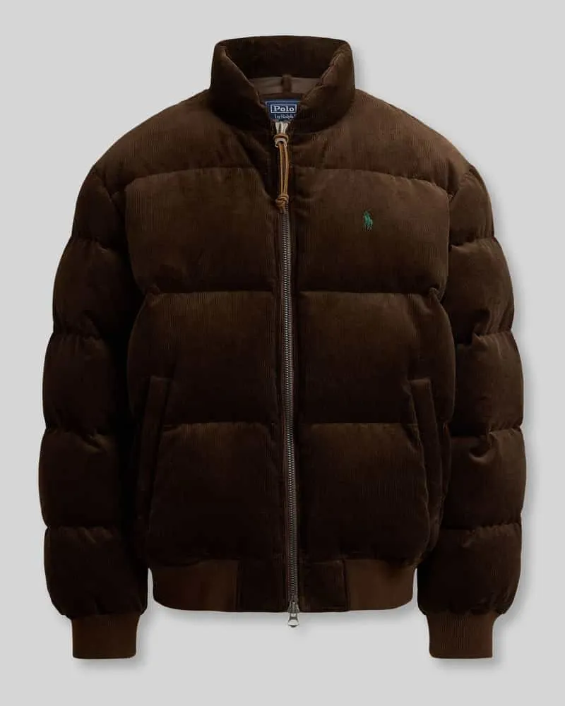 Ralph Lauren Regular Fit Bomberjacke aus reiner Baumwolle Mittelbraun