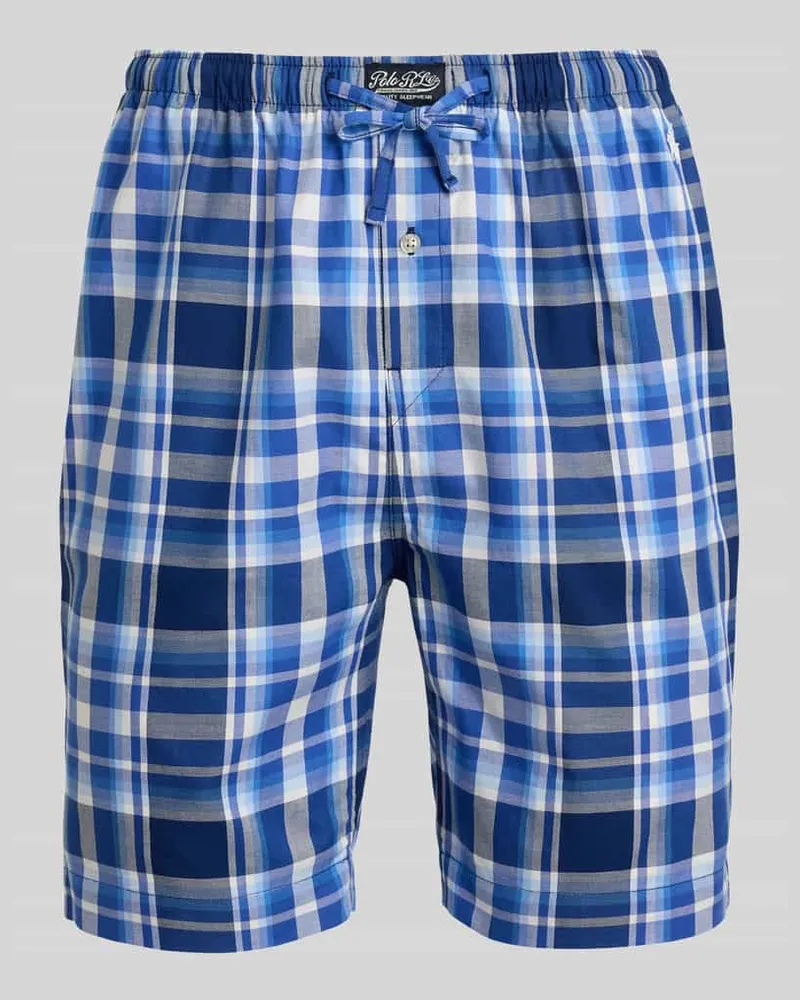 Ralph Lauren Pyjamashorts mit Tunnelzug aus reiner Baumwolle Dunkelblau