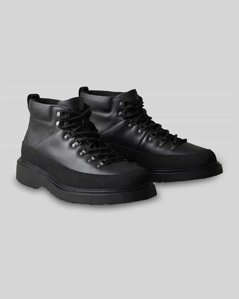 Calvin Klein Boots mit Hiking-Schnürung aus Rindsnappa Black
