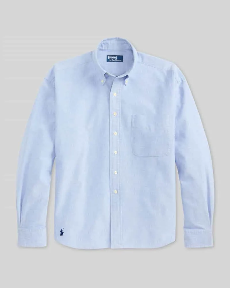 Ralph Lauren Oversized Freizeithemd aus reiner Baumwolle Bleu