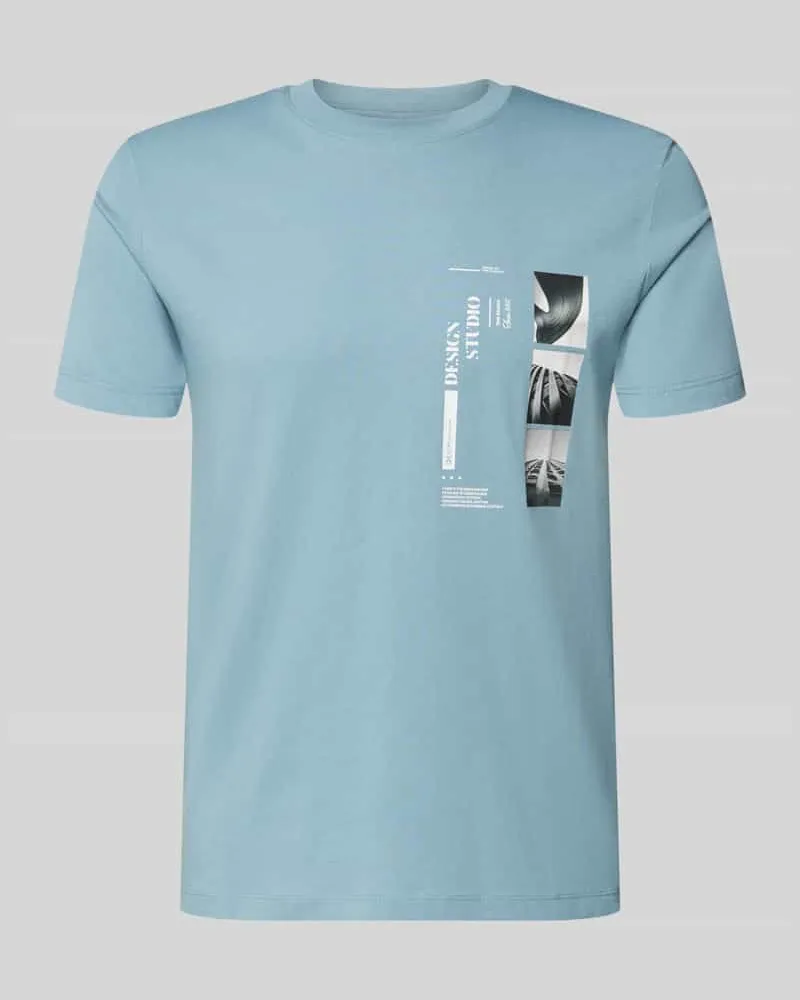 Tom Tailor Regular Fit T-Shirt aus reiner Baumwolle Hellblau