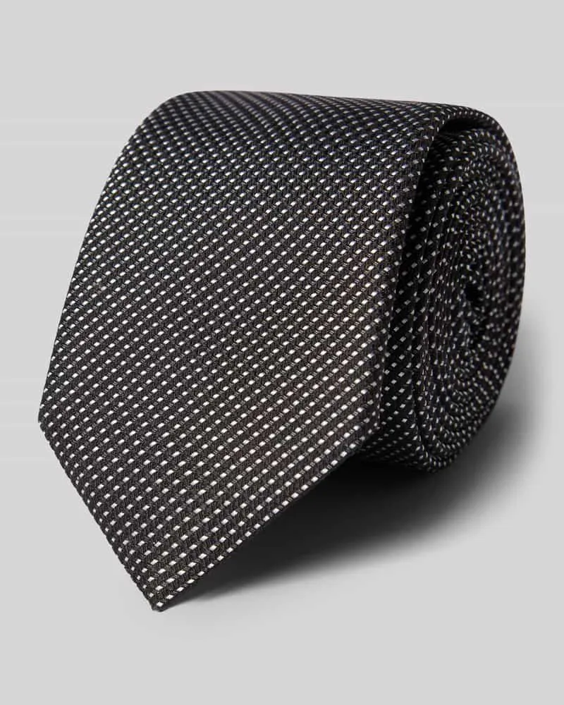 HUGO BOSS Seidenkrawatte mit Webstruktur Dunkelgrau