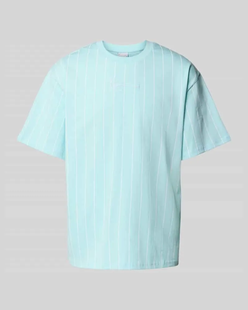 Karl Kani T-Shirt mit Label-Stitching Ocean